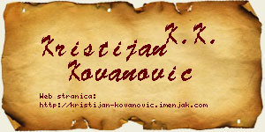 Kristijan Kovanović vizit kartica